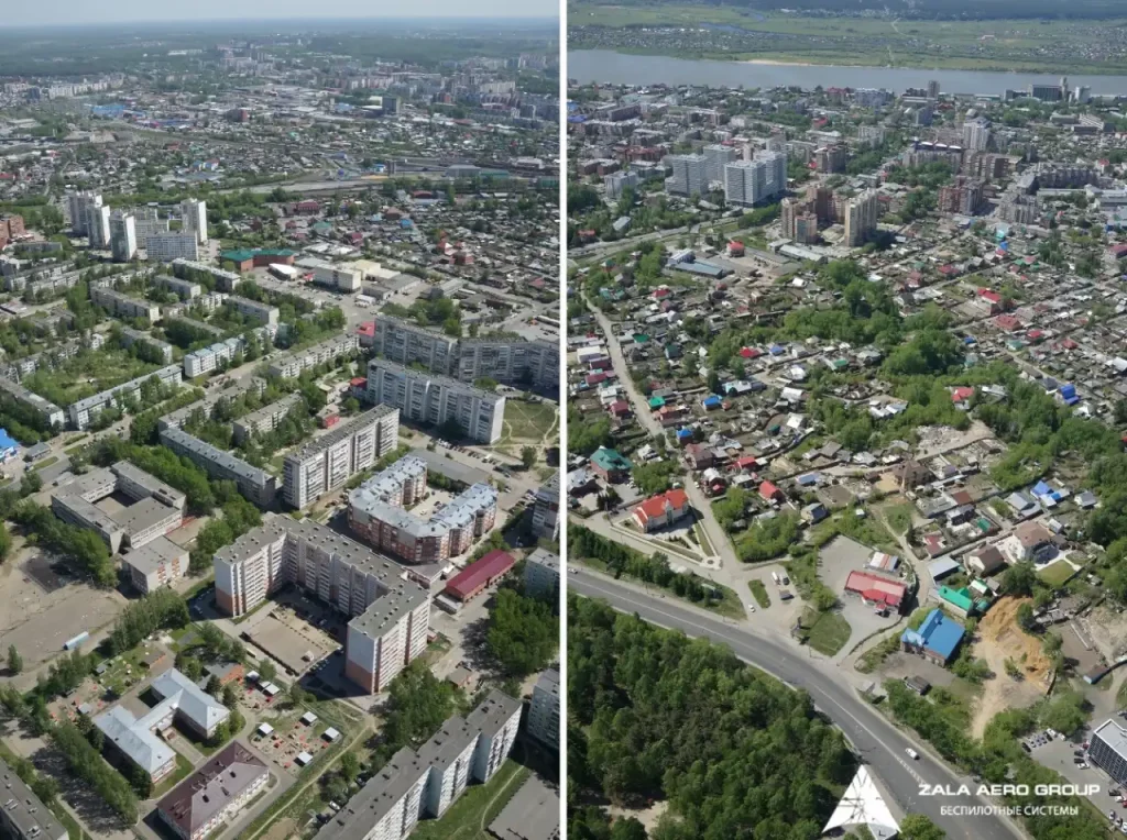 Aerial photography of the city of Tomsk